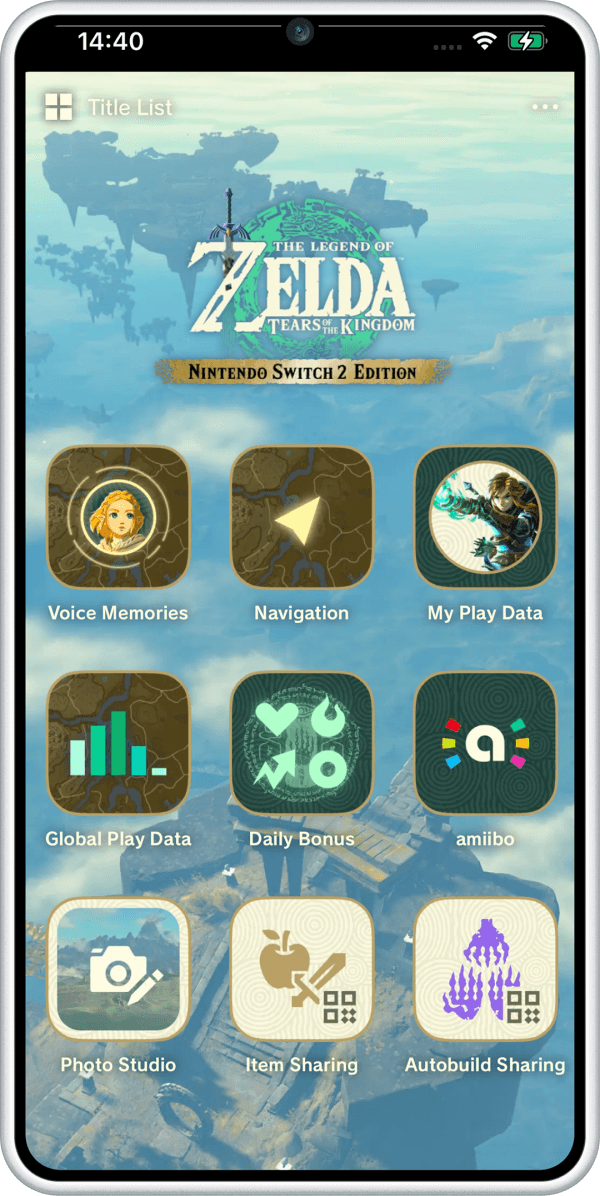 Ukázka aplikace ZELDA NOTES na chytrém telefonu