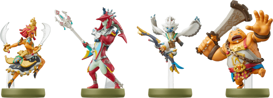 Čtyři Sage amiibo figurky pro The Legend of Zelda: Tears of the Kingdom